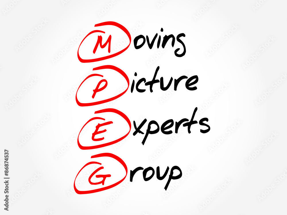 MPEG - Moving Picture Experts Group, acronym concept Stock-Vektorgrafik |  Adobe Stock
