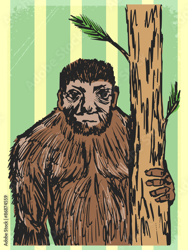vintage background with yeti