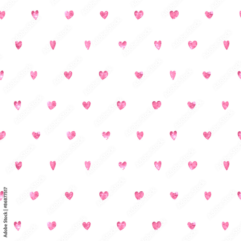 Seamless polka dot hearts pattern.
