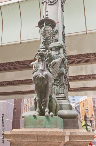 Dragon sculpture of Nihonbashi Bridge in Tokyo, Japan photo