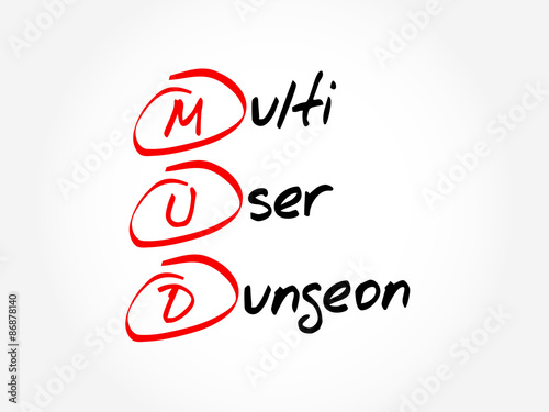 MUD - Multi User Dungeon, acronym concept