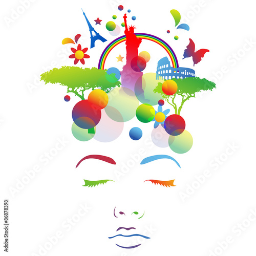 viso, viaggi, volto, vacanze, faccia, viaggiare, fantasia