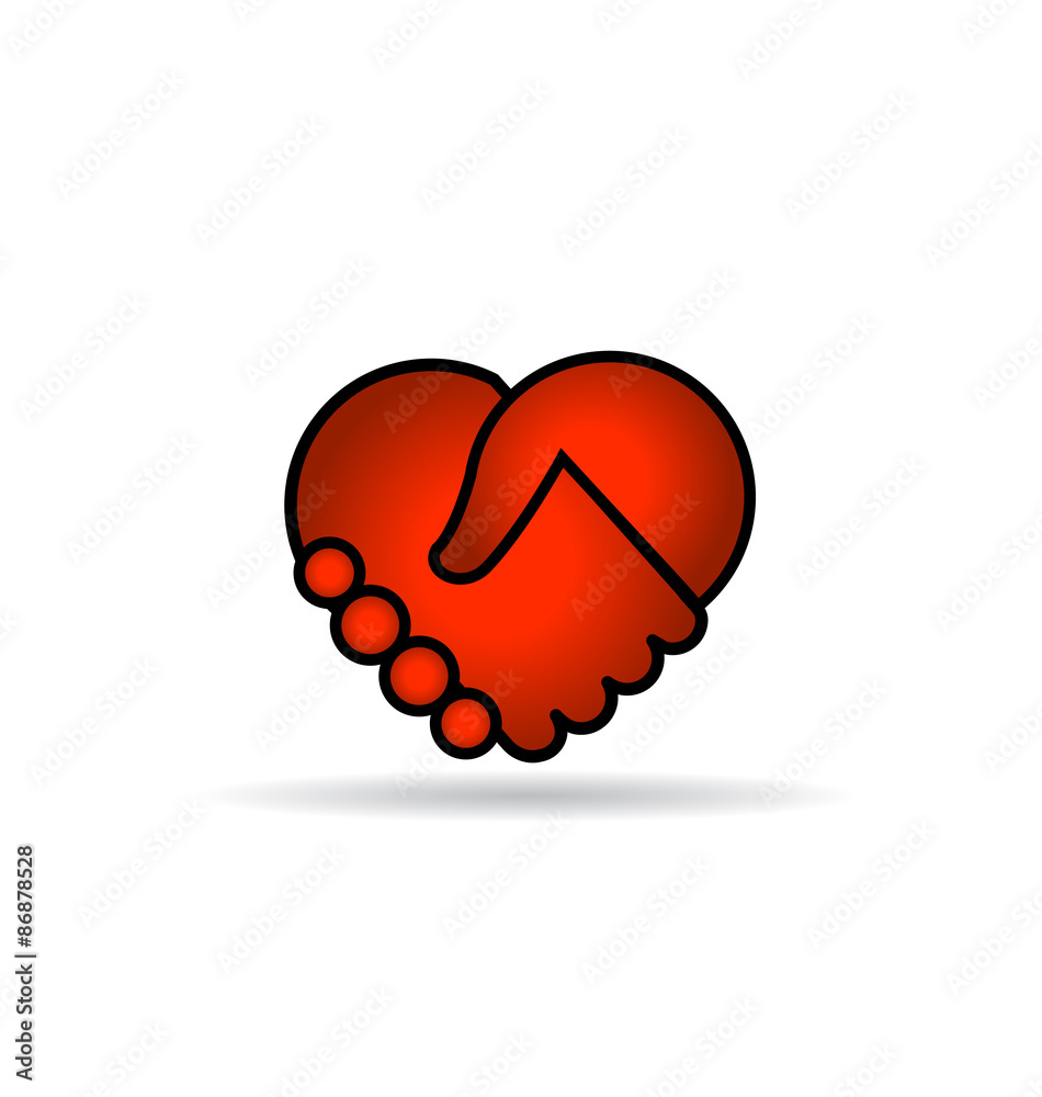 Love dating handshaking logo vector Love dating handshaking logo vector