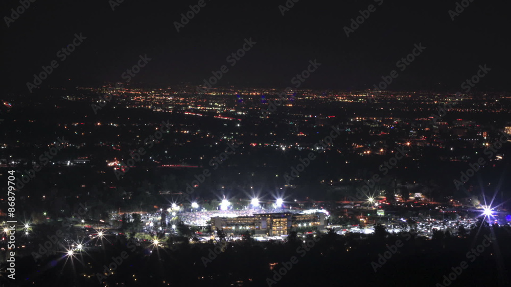 Timelapse above the finish of the 2015 Rose Bowl game in Pasadena, CA