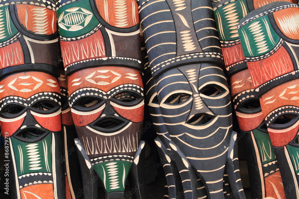Afrikanische Masken Stock-Foto | Adobe Stock