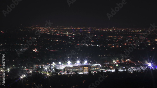 Timelapse above the finish of the 2015 Rose Bowl game in Pasadena, CA