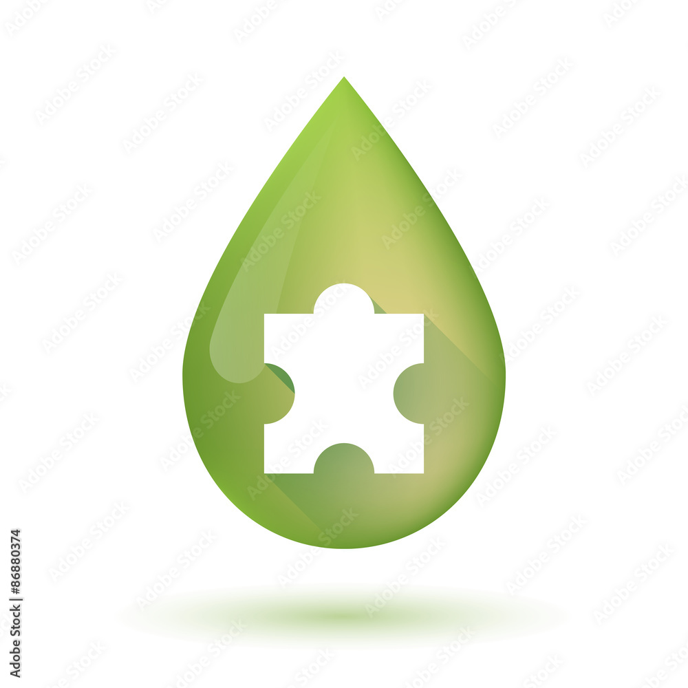 Obraz premium Olive oil drop icon with a puzzle piece