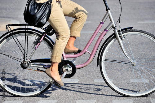 Scandinavian woman on bike