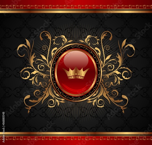 vintage background with floral fram