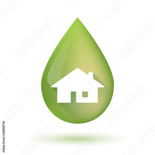 Olive oil drop icon with a house