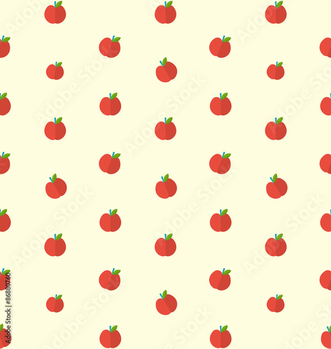 Seamless Texture with Bright Apples, Food Background