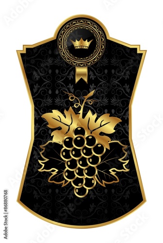 black-gold frame for packing wine