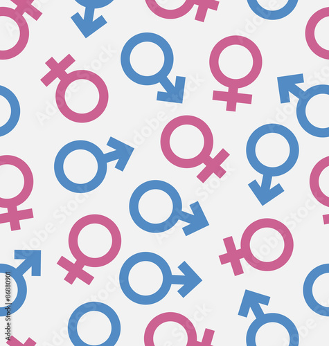 Seamless Pattern of Gender Icons, Wallpaper of Male and Female s