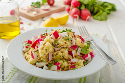 Couscous with radishes and herbs