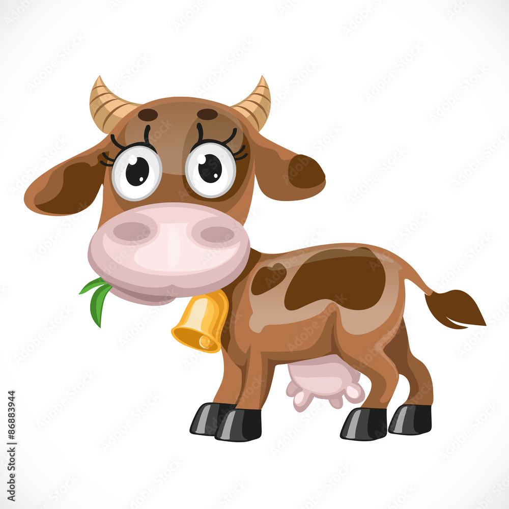 Cute baby cow isolated on white background Cute baby cow isolated on white background