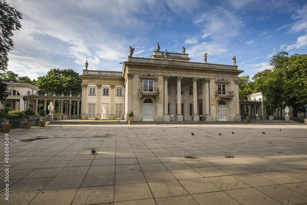 The Lazienki palace in Lazienki Park, Warsaw. Lazienki Krolewski