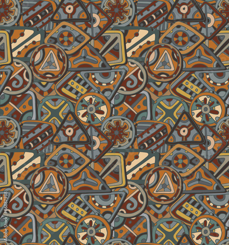 Vector seamless pattern with ethnic elements.