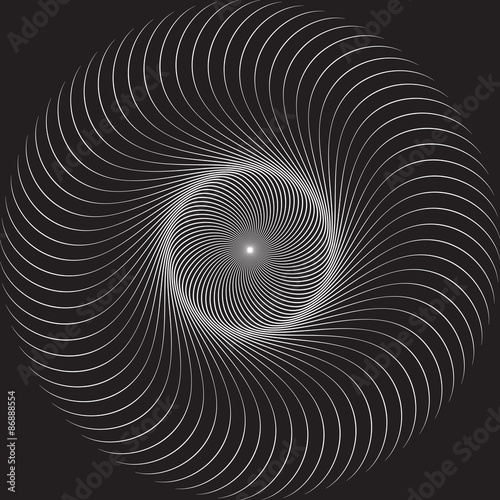 Elegant logo design, vector illustration. Abstract the figure spun around its axis.