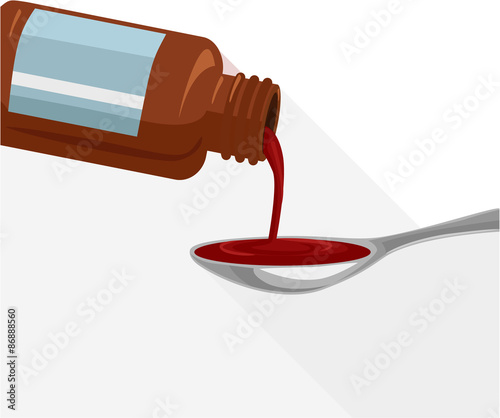 Liquid medicine. Vector flat illustration