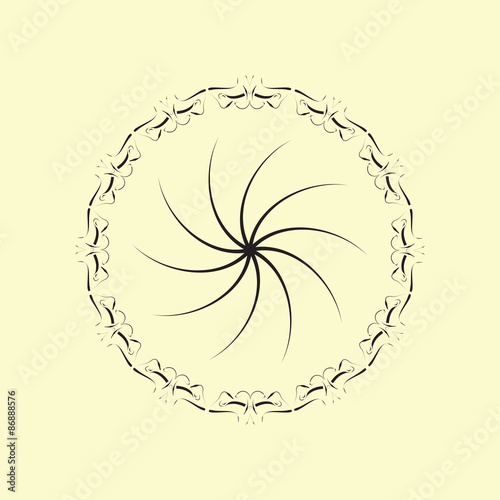 Elegant logo design, vector illustration. Abstract the figure spun around its axis.