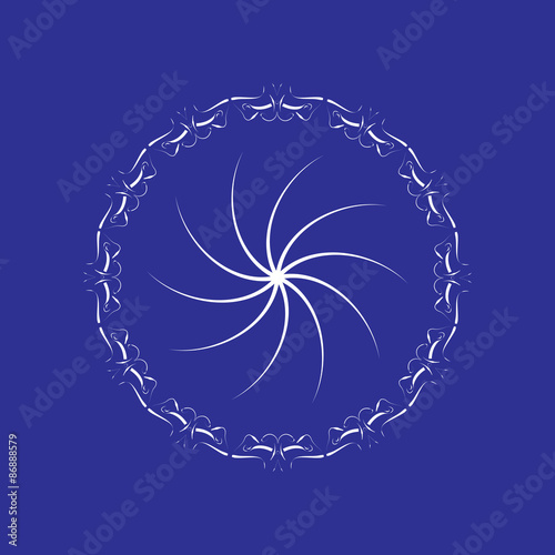 Elegant logo design, vector illustration. Abstract the figure spun around its axis.