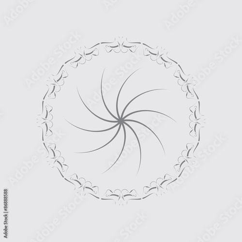 Elegant logo design, vector illustration. Abstract the figure spun around its axis.