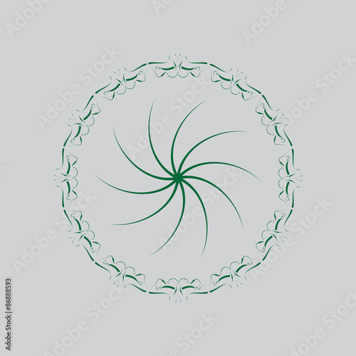 Elegant logo design, vector illustration. Abstract the figure spun around its axis.