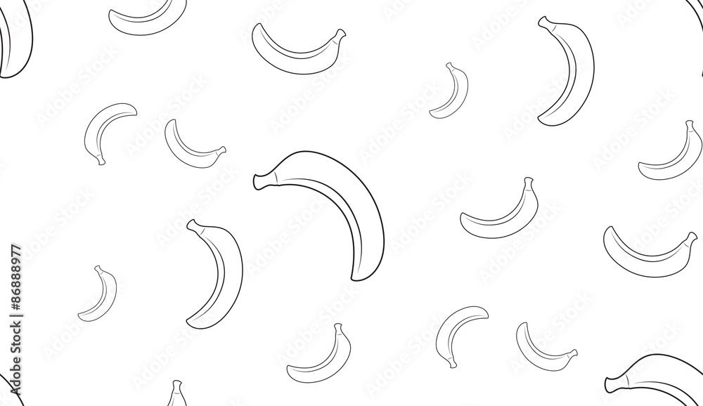 Vector seamless background of gray bananas on a white background. Vector seamless background of gray bananas on a white background.
