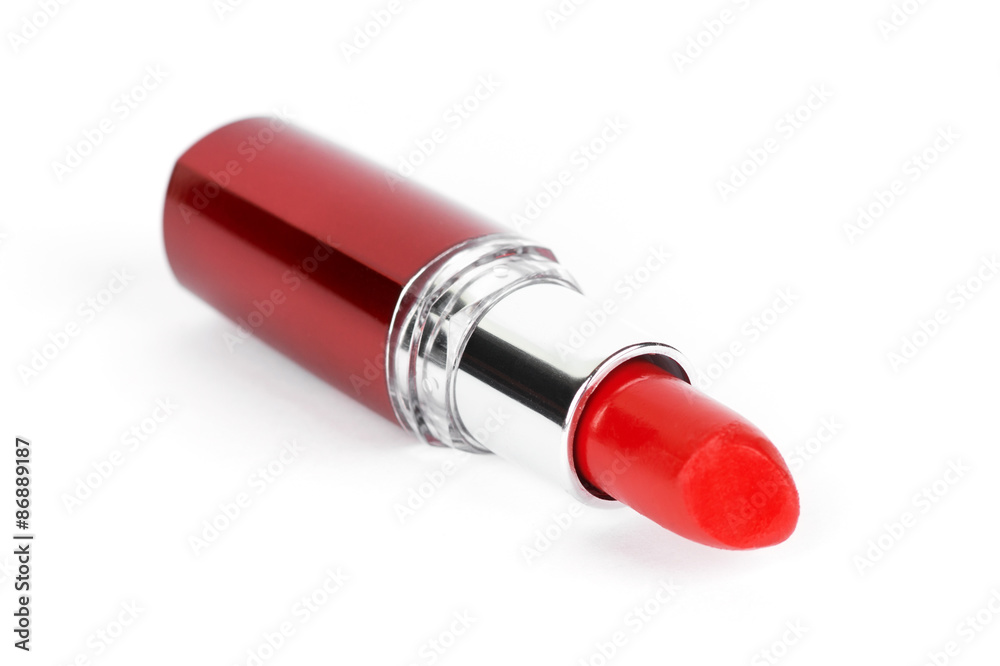 Red lipstick on white background Red lipstick on white background