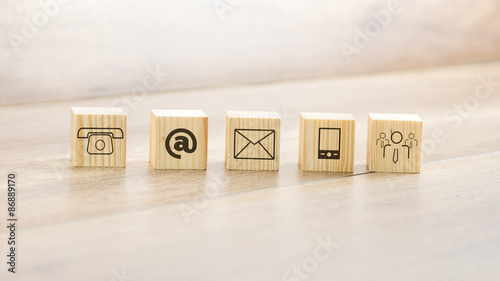Wooden Blocks with Assorted Contact Illustrations