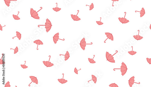 Vector seamless background of umbrellas on a white background. Pattern of colorful umbrellas.