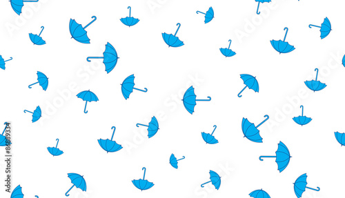Vector seamless background of umbrellas on a white background. Pattern of colorful umbrellas.