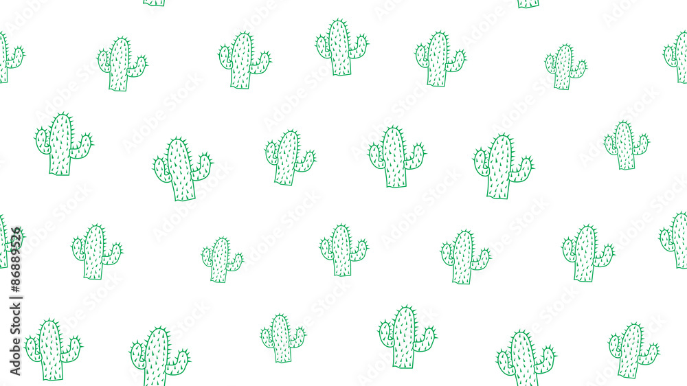 Vector seamless background of cactus on a white background. Vector seamless background of cactus on a white background.