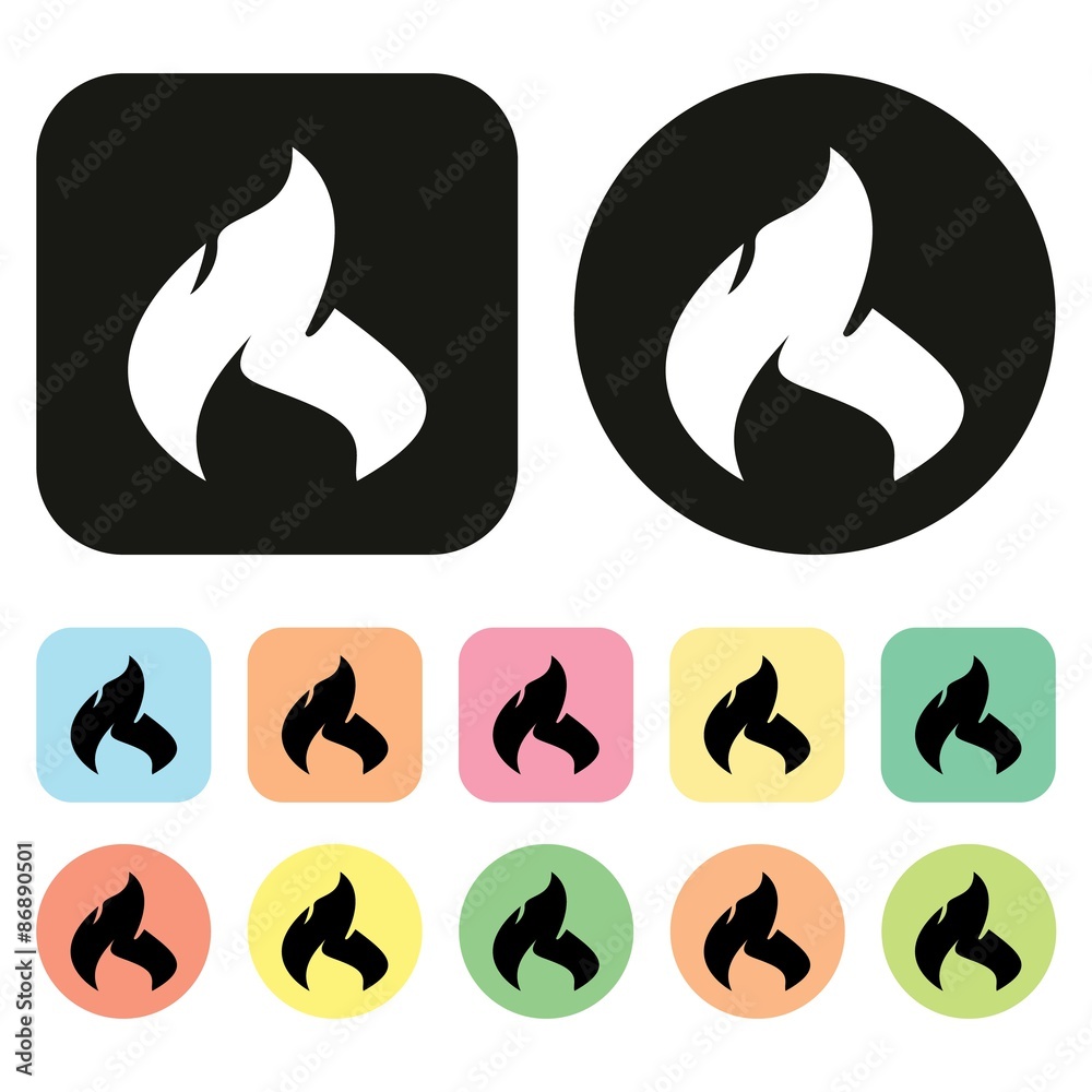 Fire icon. Fire flame icon. Vector