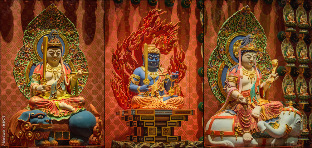 Collage of The Lord Buddha from Tooth Relic Temple