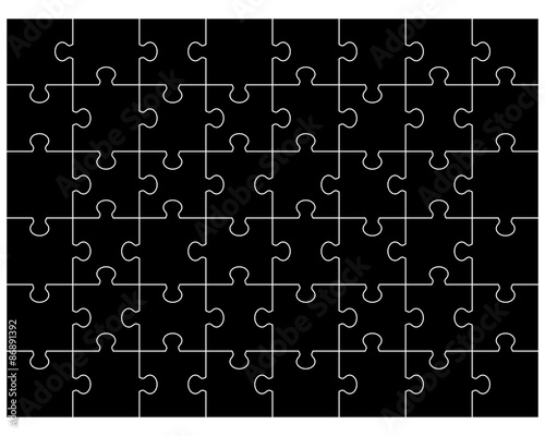 Vector illustration of black puzzle, separate parts