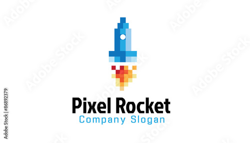 Pixel Rocket Logo template