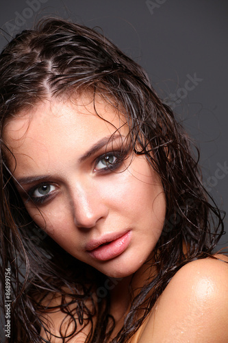 Portrait of young woman with fashion makeup