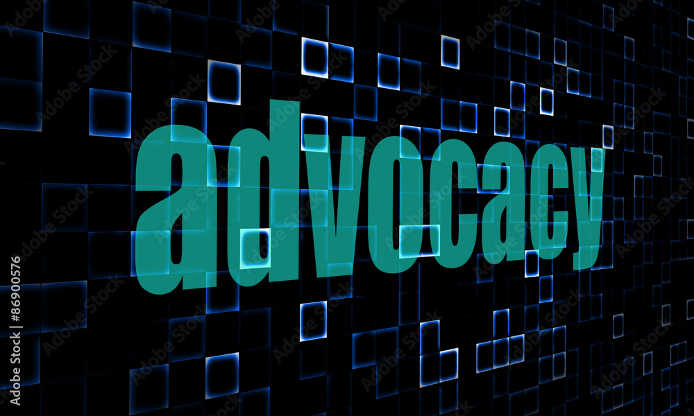 Pixelated words advocacy on digital background Pixelated words advocacy on digital background