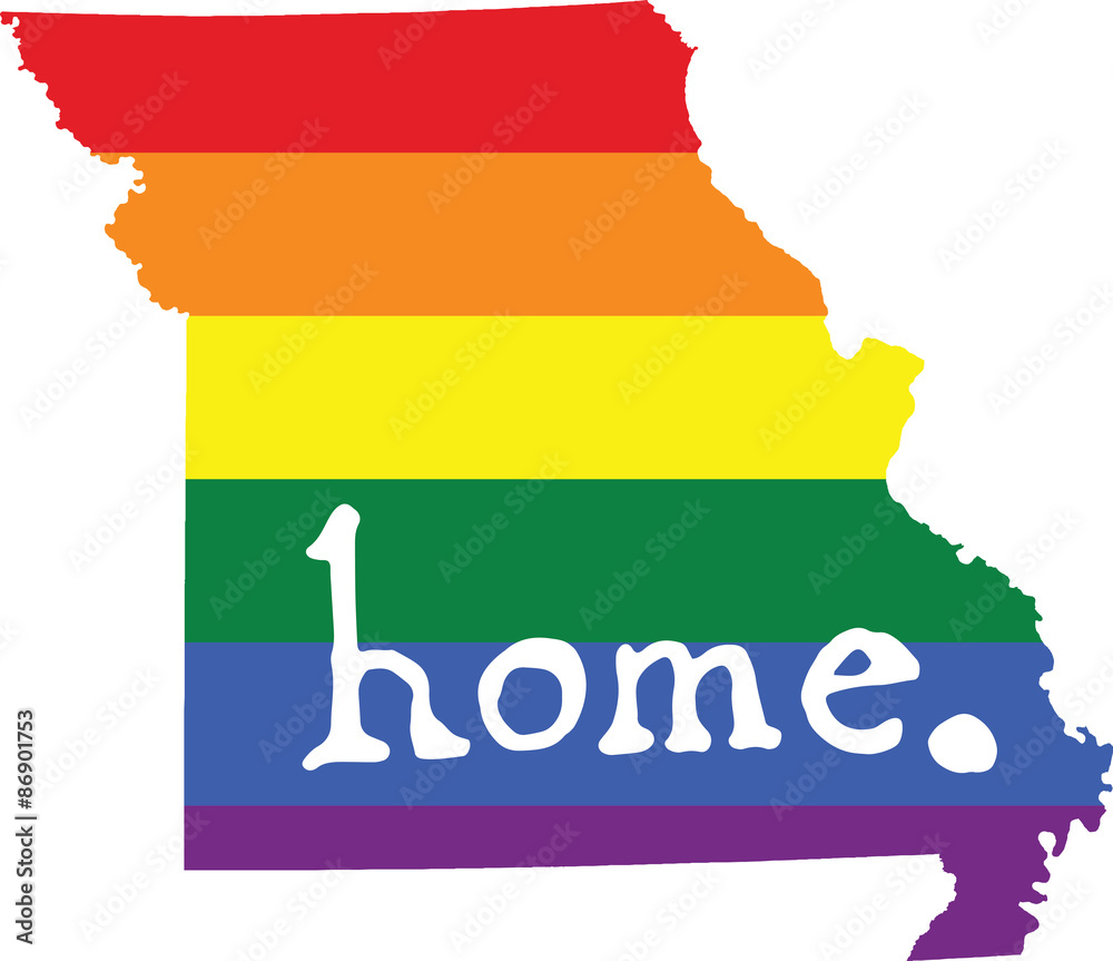Fototapeta premium Missouri gay pride vector state sign