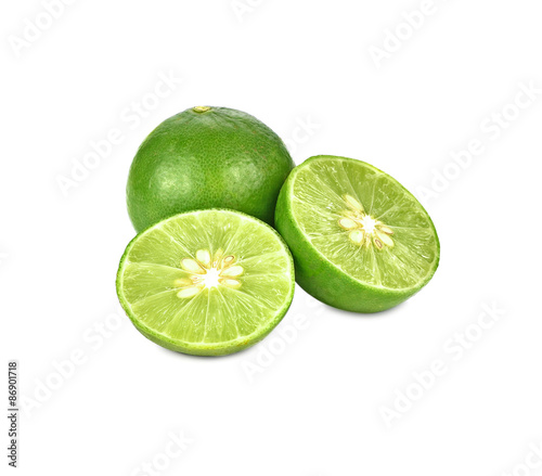 Fresh lime isolated on a white background