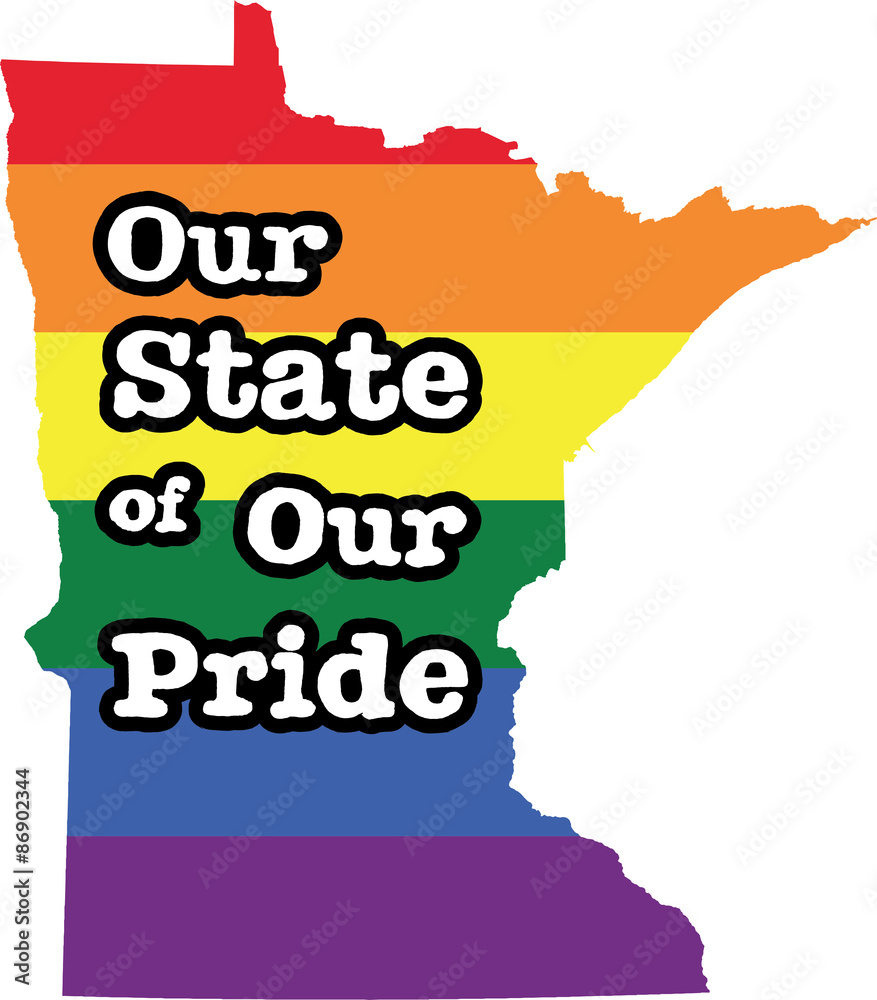 Obraz premium Minnesota gay pride vector state sign