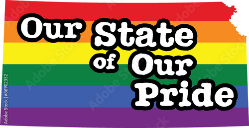 Kansas gay pride vector state sign