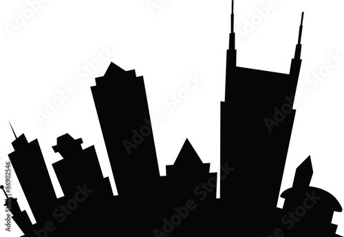 Cartoon skyline silhouette of the city of Nashville  Tennessee  USA.