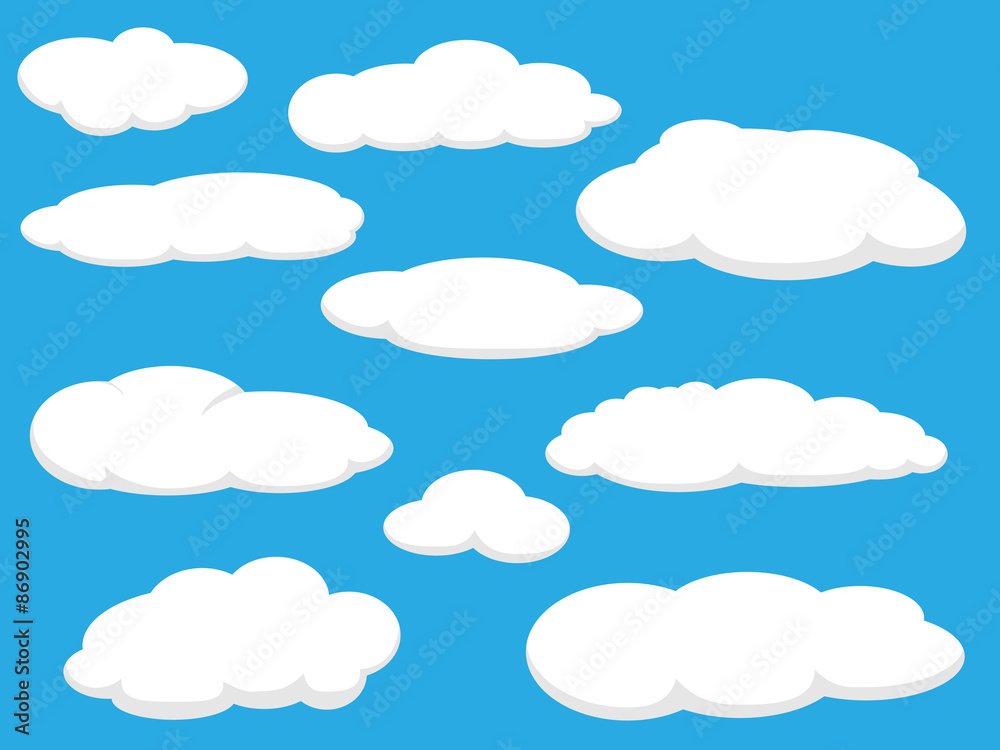 Cartoon clouds vector illustration pack Cartoon clouds vector illustration pack