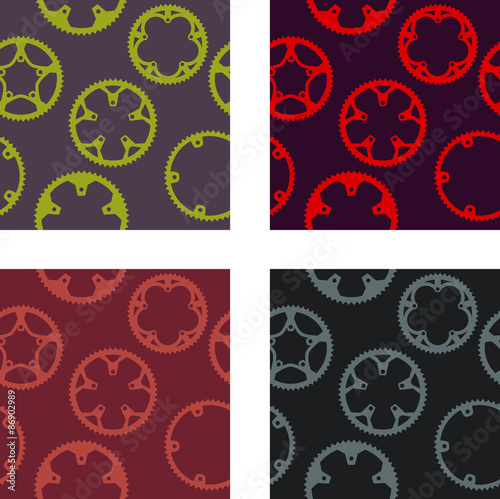 Vector pack of bike chainrings seamless pattern