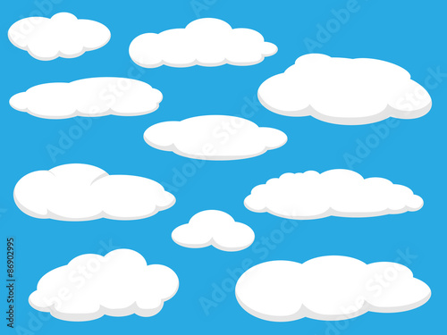 Cartoon clouds vector illustration pack