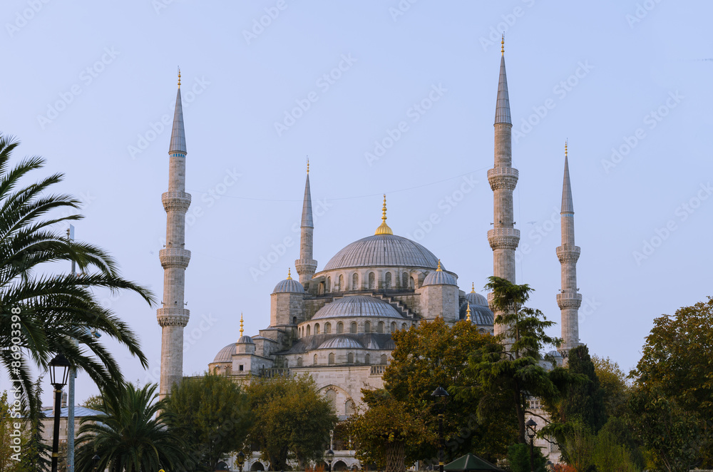 Fototapeta premium Blue Mosque point of view from sultanahmet, Istanbul, Turkey
