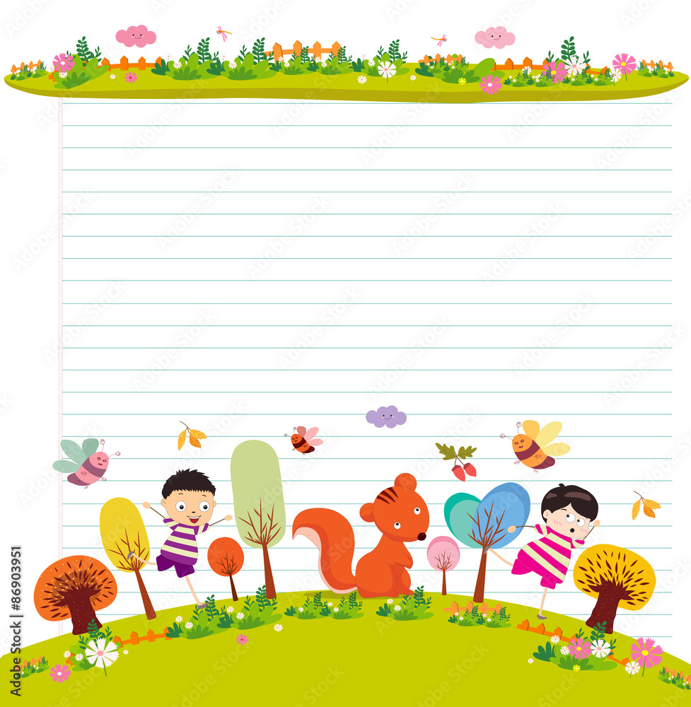 Fototapeta premium design elements for notebook, diary. Goodbye summer. Hello autumn