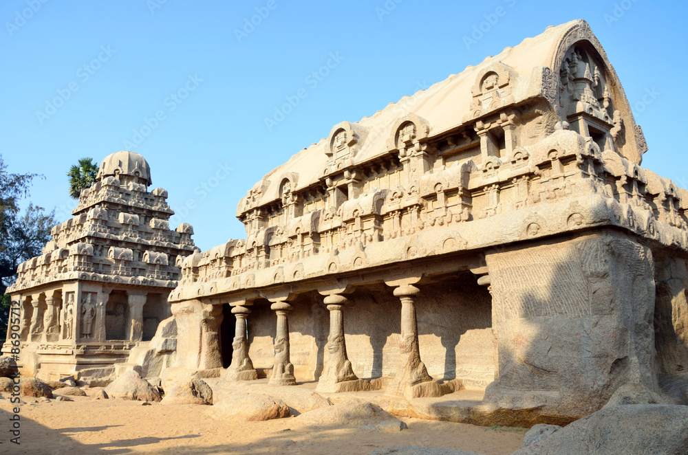 Five Rathas in Mahabalipuram,India